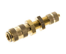 Brass DN 2.7 (Micro) Air Coupling Socket 3x4.3 mm Union Nut Bulkhead