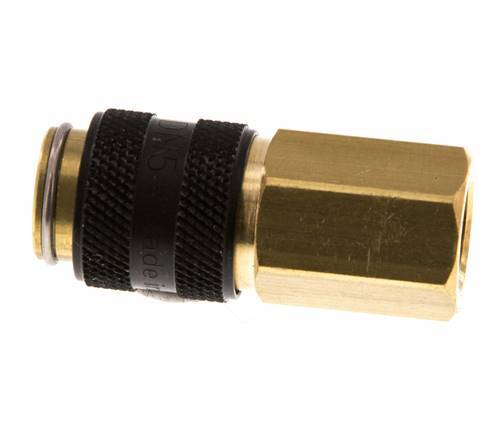 Messing DN 5 Schwarz Luftkupplung Muffe G 1/8 Zoll Innengewinde