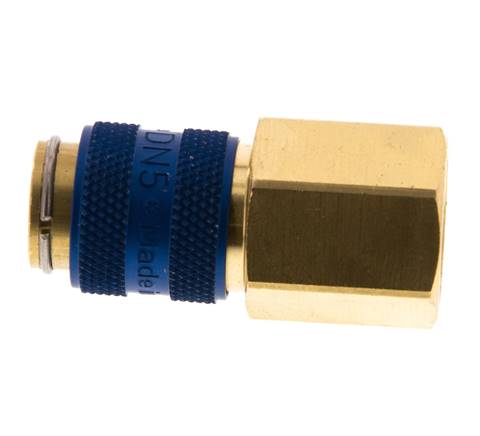 Messing DN 5 Blau Luftkupplung Muffe G 1/4 Zoll Innengewinde