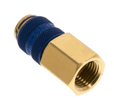 Messing DN 5 Blau Luftkupplung Muffe G 1/4 Zoll Innengewinde