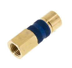 Messing DN 5 blau-kodierte Luftkupplung Muffe G 1/4 Zoll Innengewinde