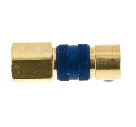 Messing DN 5 blau-kodierte Luftkupplung Muffe G 1/4 Zoll Innengewinde