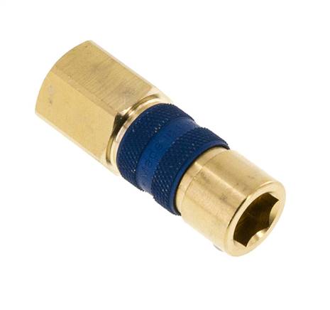 Messing DN 5 blau-kodierte Luftkupplung Muffe G 1/4 Zoll Innengewinde