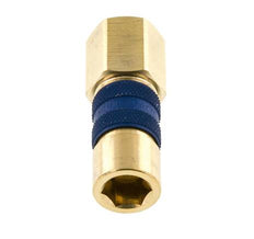 Messing DN 5 blau-kodierte Luftkupplung Muffe G 1/4 Zoll Innengewinde