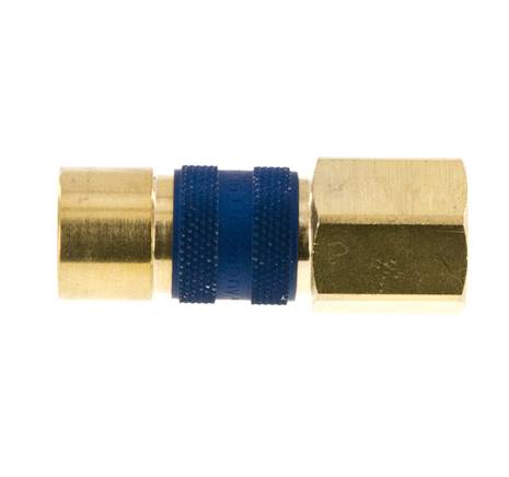 Messing DN 5 blau-kodierte Luftkupplung Muffe G 1/4 Zoll Innengewinde