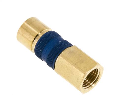 Messing DN 5 blau-kodierte Luftkupplung Muffe G 1/4 Zoll Innengewinde