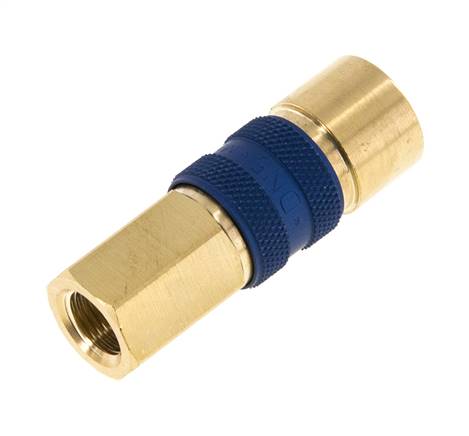 Messing DN 5 blau-kodierte Luftkupplungsmuffe G 1/8 Zoll Innengewinde