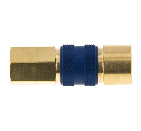 Messing DN 5 blau-kodierte Luftkupplungsmuffe G 1/8 Zoll Innengewinde
