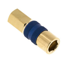 Messing DN 5 blau-kodierte Luftkupplungsmuffe G 1/8 Zoll Innengewinde
