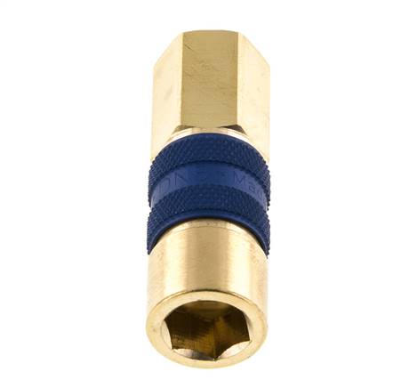 Messing DN 5 blau-kodierte Luftkupplungsmuffe G 1/8 Zoll Innengewinde