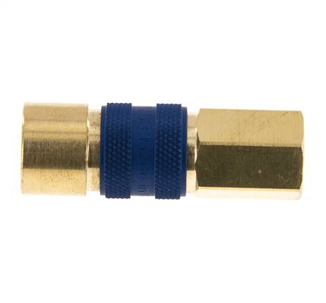 Messing DN 5 blau-kodierte Luftkupplungsmuffe G 1/8 Zoll Innengewinde