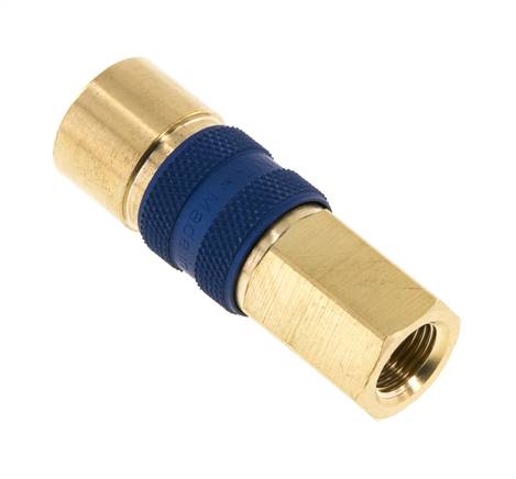Messing DN 5 blau-kodierte Luftkupplungsmuffe G 1/8 Zoll Innengewinde