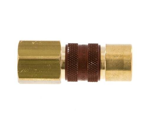 Messing DN 5 braun-kodiert Luftkupplung Muffe G 1/4 Zoll Innengewinde
