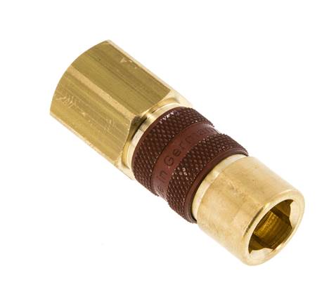 Messing DN 5 braun-kodiert Luftkupplung Muffe G 1/4 Zoll Innengewinde