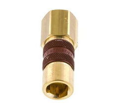 Messing DN 5 braun-kodiert Luftkupplung Muffe G 1/4 Zoll Innengewinde