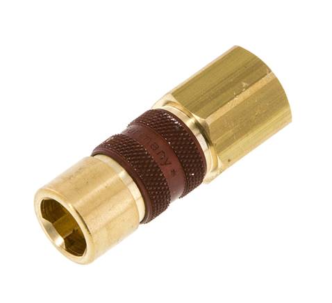 Messing DN 5 braun-kodiert Luftkupplung Muffe G 1/4 Zoll Innengewinde