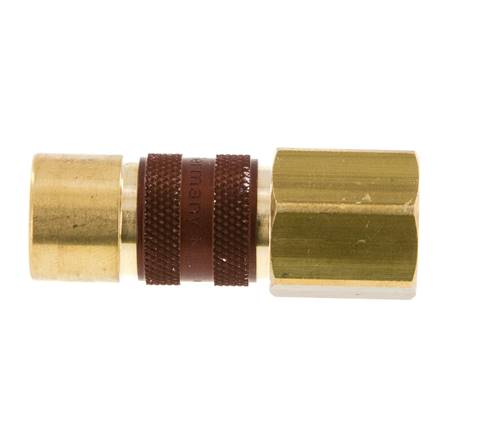 Messing DN 5 braun-kodiert Luftkupplung Muffe G 1/4 Zoll Innengewinde