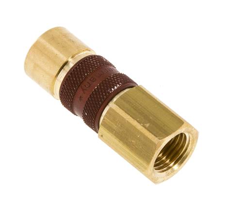 Messing DN 5 braun-kodiert Luftkupplung Muffe G 1/4 Zoll Innengewinde