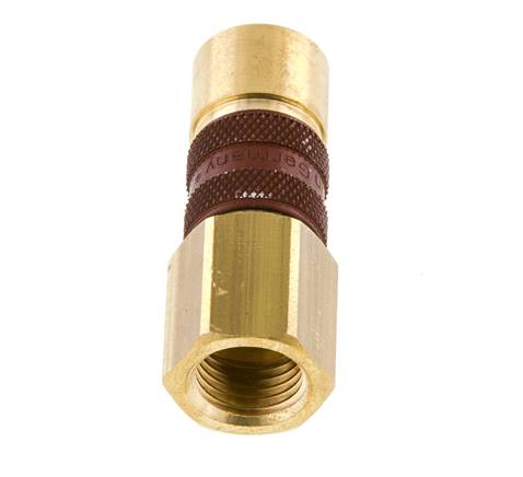 Messing DN 5 braun-kodiert Luftkupplung Muffe G 1/4 Zoll Innengewinde