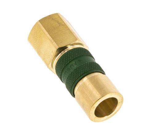 Messing DN 5 grün-kodierte Luftkupplung Muffe G 1/4 Zoll Innengewinde
