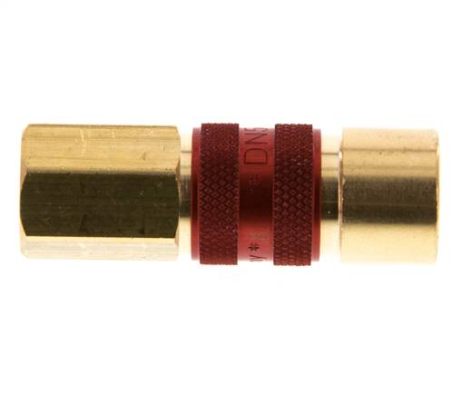 Messing DN 5 rot-kodiert Luftkupplungsmuffe G 1/8 Zoll Innengewinde