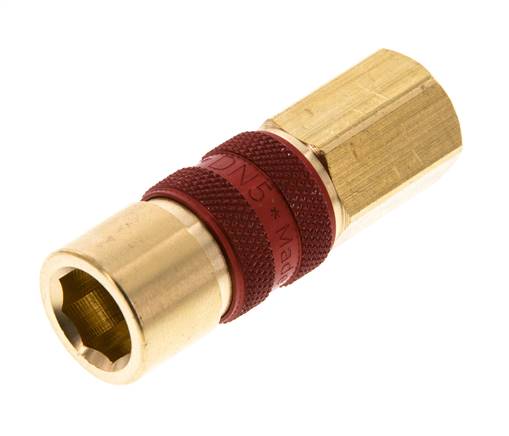 Messing DN 5 rot-kodiert Luftkupplungsmuffe G 1/8 Zoll Innengewinde