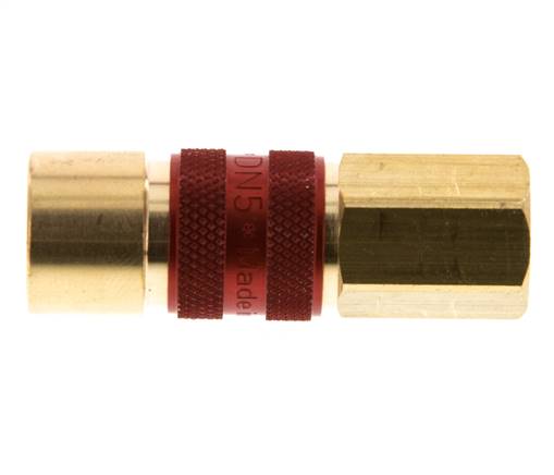 Messing DN 5 rot-kodiert Luftkupplungsmuffe G 1/8 Zoll Innengewinde