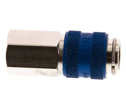 Messing vernickelt DN 5 Blau Luftkupplung Muffe G 1/8 Zoll Innengewinde