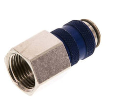 Messing vernickelt DN 5 Blau Luftkupplung Muffe G 3/8 Zoll Innengewinde