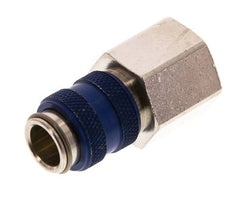 Messing vernickelt DN 5 Blau Luftkupplung Muffe G 3/8 Zoll Innengewinde