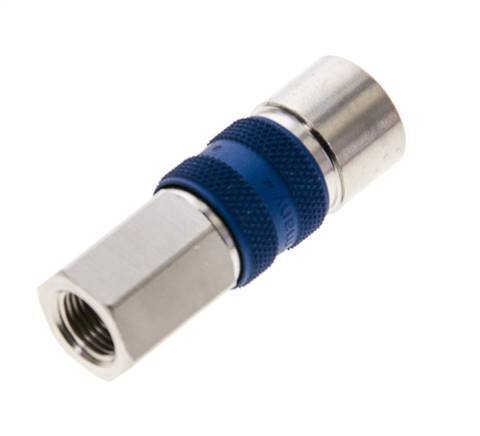 Nickel-plated Brass DN 5 Blue-Coded Air Coupling Socket G 1/8 inch Female