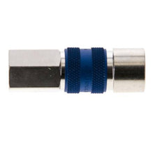 Messing vernickelt DN 5 blau kodierte Luftkupplungsmuffe G 1/8 Zoll Innengewinde
