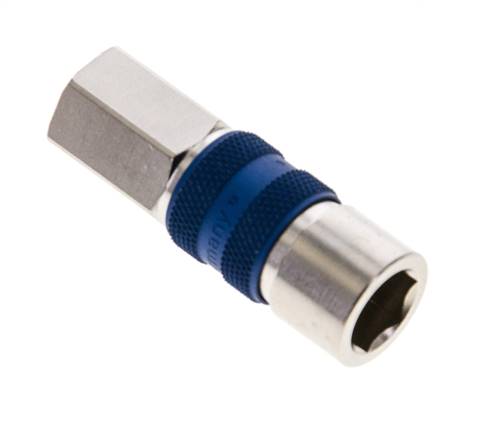 Messing vernickelt DN 5 blau kodierte Luftkupplungsmuffe G 1/8 Zoll Innengewinde