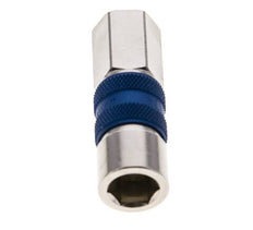 Messing vernickelt DN 5 blau kodierte Luftkupplungsmuffe G 1/8 Zoll Innengewinde