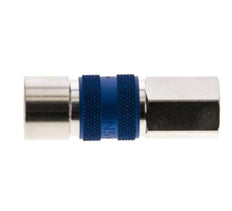 Messing vernickelt DN 5 blau kodierte Luftkupplungsmuffe G 1/8 Zoll Innengewinde