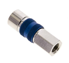 Messing vernickelt DN 5 blau kodierte Luftkupplungsmuffe G 1/8 Zoll Innengewinde