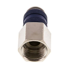 Messing vernickelt DN 5 Blau Luftkupplung Muffe G 3/8 Zoll Innengewinde Doppelabsperrung