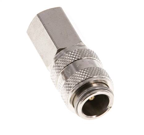 Messing vernickelt DN 5 Luftkupplungsmuffe G 1/8 Zoll Innengewinde Doppelabsperrung