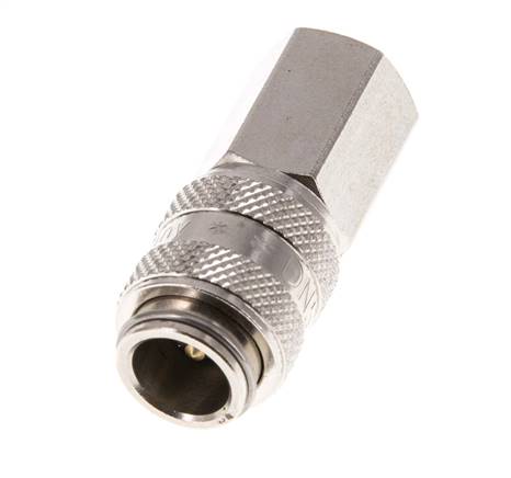 Messing vernickelt DN 5 Luftkupplungsmuffe G 1/8 Zoll Innengewinde Doppelabsperrung