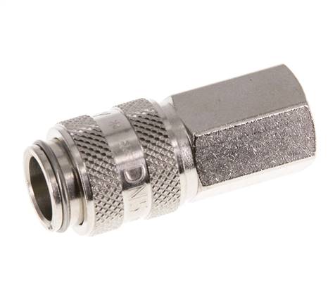 Messing vernickelt DN 5 Luftkupplungsmuffe G 1/8 Zoll Innengewinde Doppelabsperrung