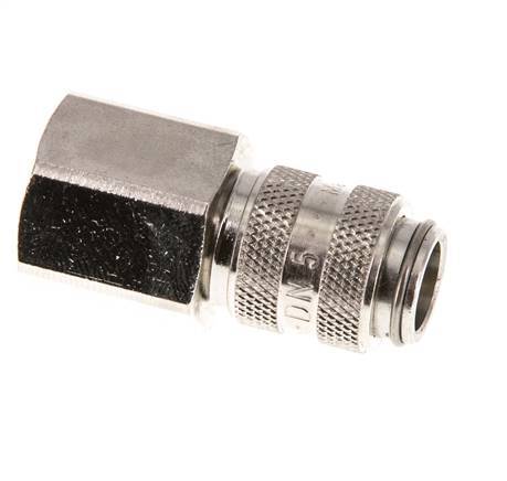 Nickel-plated Brass DN 5 Air Coupling Socket G 3/8 inch Female Double Shut-Off