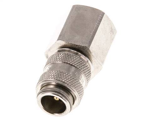 Nickel-plated Brass DN 5 Air Coupling Socket G 3/8 inch Female Double Shut-Off