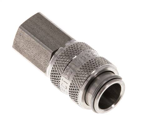 Edelstahl 316L DN 5 Luftkupplung Muffe G 1/8 Zoll Innengewinde Doppelabsperrung