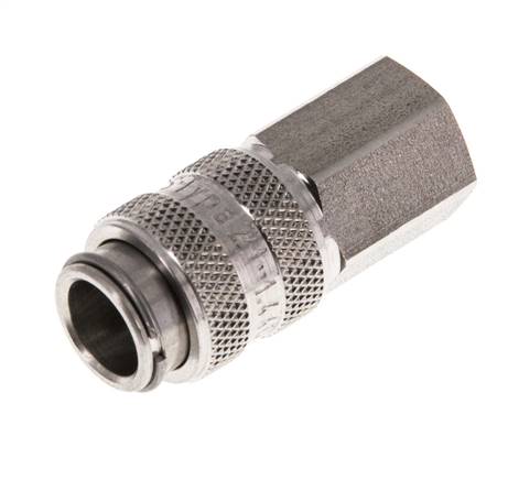 Edelstahl 316L DN 5 Luftkupplung Muffe G 1/8 Zoll Innengewinde Doppelabsperrung