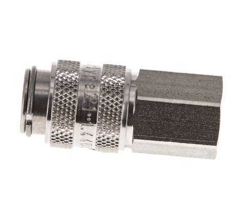 Edelstahl 316L DN 5 Luftkupplung Muffe G 1/8 Zoll Innengewinde Doppelabsperrung