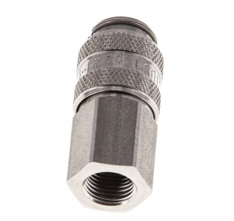 Edelstahl 316L DN 5 Luftkupplung Muffe G 1/8 Zoll Innengewinde Doppelabsperrung
