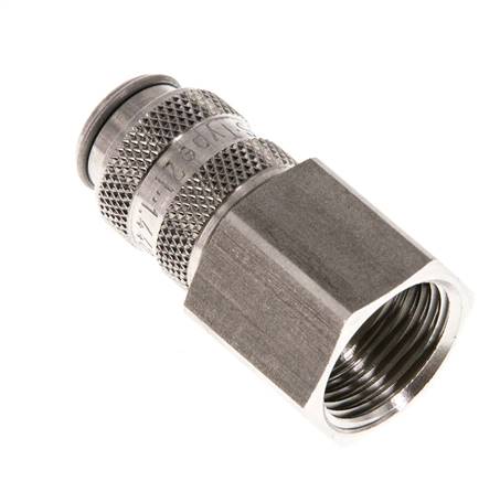Edelstahl 316L DN 5 Luftkupplung Muffe G 3/8 Zoll Innengewinde Doppelabsperrung