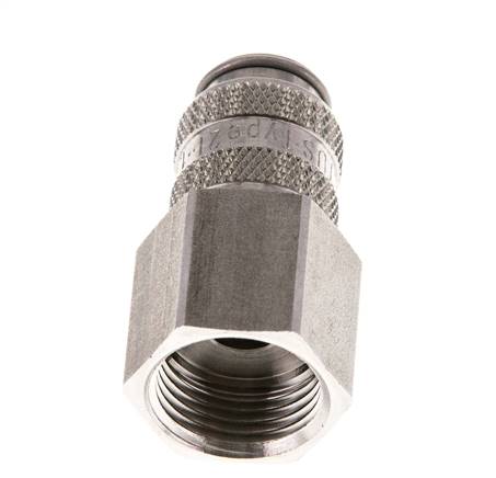 Edelstahl 316L DN 5 Luftkupplung Muffe G 3/8 Zoll Innengewinde Doppelabsperrung