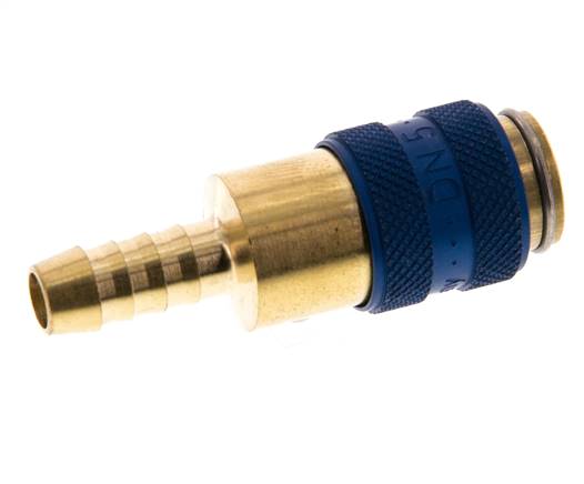 Messing DN 5 Blau Luftkupplungsmuffe 6 mm Schlauchpfeiler