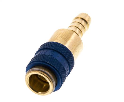 Messing DN 5 Blau Luftkupplungsmuffe 6 mm Schlauchpfeiler